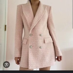 Zara Pink Tweed Blazer